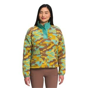 The North Face Women's Cragmont Jacket Wasabi Dazzle Camo Fleece Pullover XL NEW